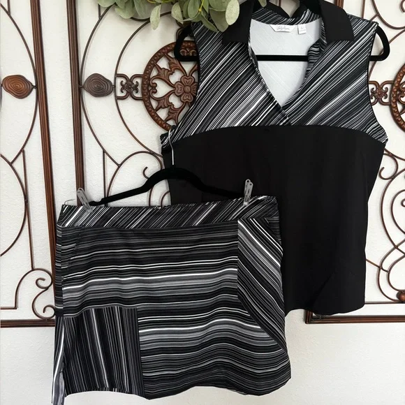 Lady Hagen Skirts Black And White Top And Skort Golf Set Lady